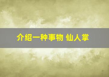 介绍一种事物 仙人掌